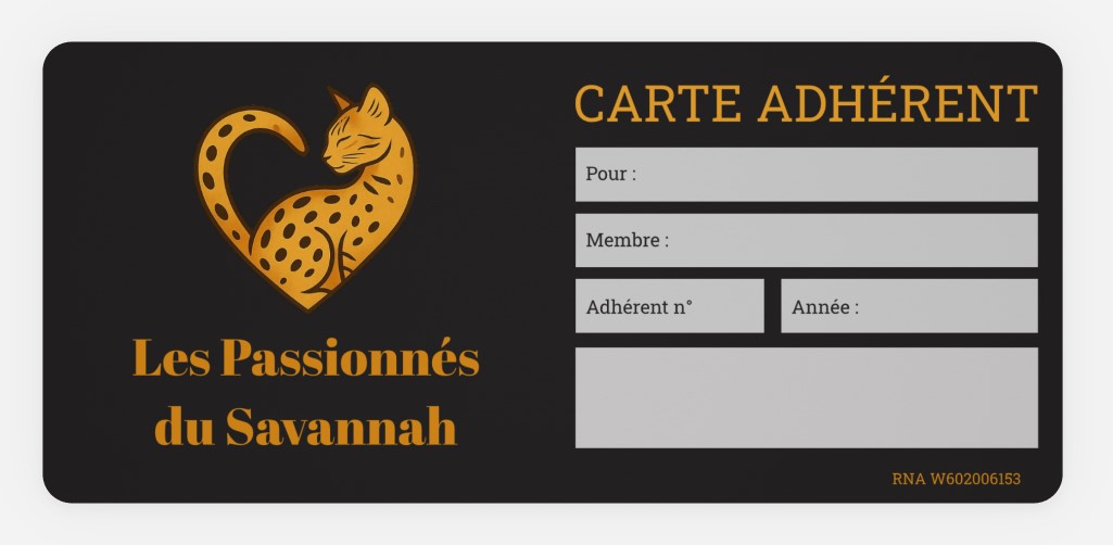 carte d'adhésion du club